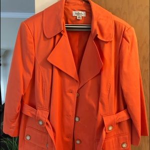 Orange 3/4 sleeve blazer with belt
